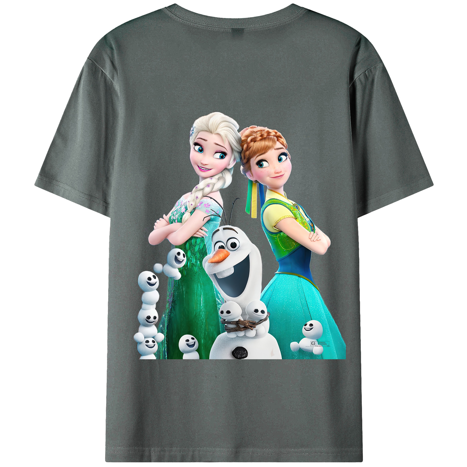 （画像用） アナと雪の女王 アンナ エルサ Frozen Anna Elsa 綿100％半袖Tシャツ（背面プリント）